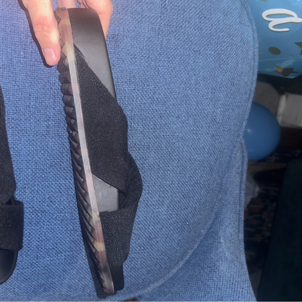 Rothy’s Weekend Black Slides Sandals 7 - Picture 5 of 7